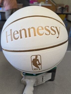 Hennessy White NBA Basketball with Gold Accents